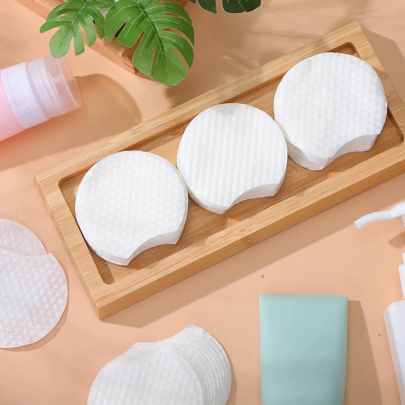 600pcs Half-Moon Cotton Pads, Thickened Non-Woven Face Makeup Remover Pads, Skin-Friendly Facial Cleaning Rounds for Travel and Daily Use - Image 5