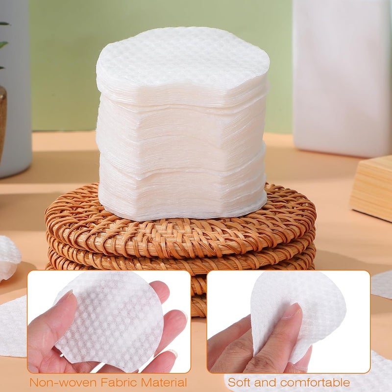 600pcs Half-Moon Cotton Pads, Thickened Non-Woven Face Makeup Remover Pads, Skin-Friendly Facial Cleaning Rounds for Travel and Daily Use - Image 3