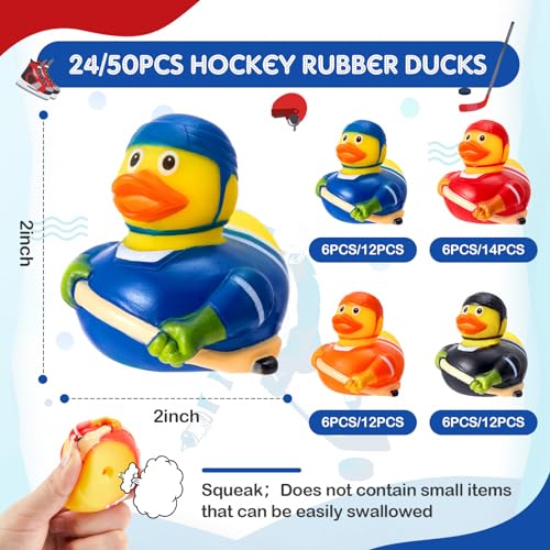 Deekin Rubber Ducks 2 Inch Bulk Sport Party Favors for Team Events Decorations Birthday Party Supplies Club Player Gift24 PcsHockey Player - Image 5