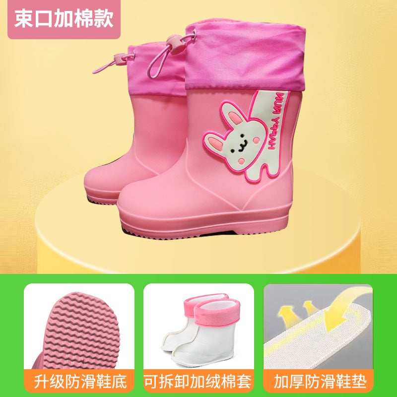 Children'S Rain Boots Cute Cartoon Boys And Girls Kindergarten Baby Waterproof Shoes Overshoes Medium And Big Children Non-Slip Rain Boots Rubber Shoes - Image 5