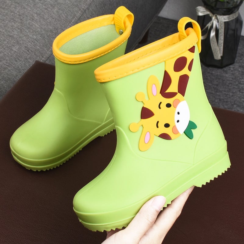 Children'S Rain Boots Cute Cartoon Boys And Girls Kindergarten Baby Waterproof Shoes Overshoes Medium And Big Children Non-Slip Rain Boots Rubber Shoes - Image 3