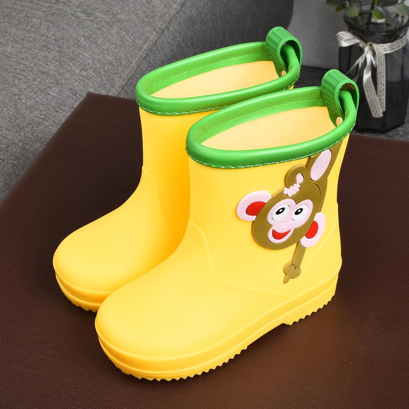 Children'S Rain Boots Cute Cartoon Boys And Girls Kindergarten Baby Waterproof Shoes Overshoes Medium And Big Children Non-Slip Rain Boots Rubber Shoes - Image 1