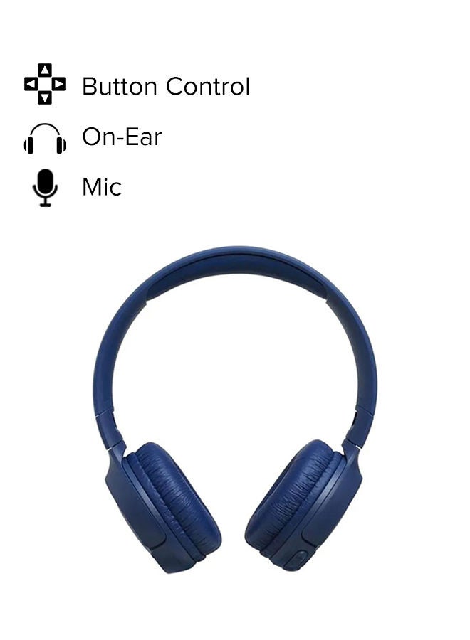 JBL Tune 500BT Wireless On-Ear Headphones with Mic Blue - Image 2
