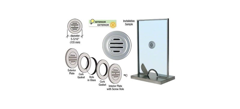 CRL Bright Anodized Finish Aluminum No-Draft Speak-Thru - Image 3