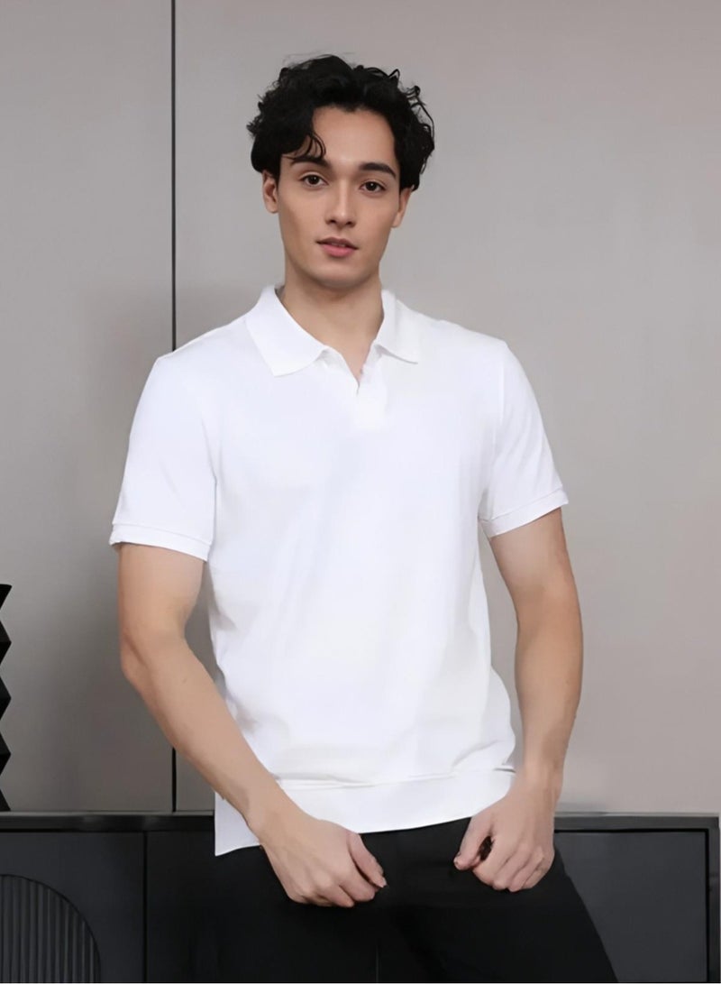 ALANAQA Men's polo T-shirt, V neck - Image 1