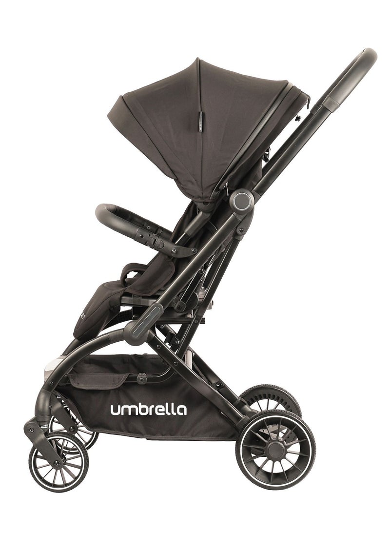 Premium baby Stroller Umbrella Max easy luxurious chair move 360 very small size when closing - black