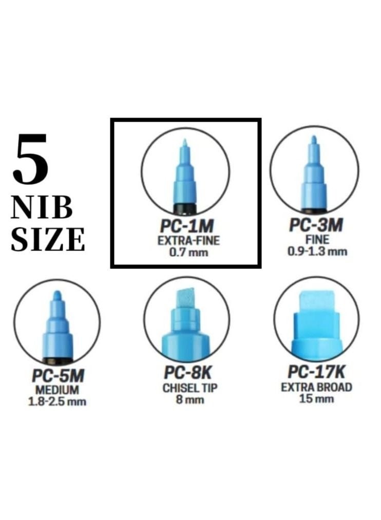 POSCA 21-Piece Paint Marker Set with Extra Fine Tips PC-1M 0.7mm - Image 3