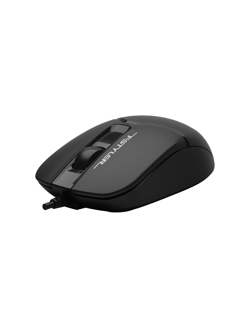A4TECH FSTYLER WIRED SILENT CLICK MOUSE FM-12S, 1200 DPI, BLACK  - Image 2
