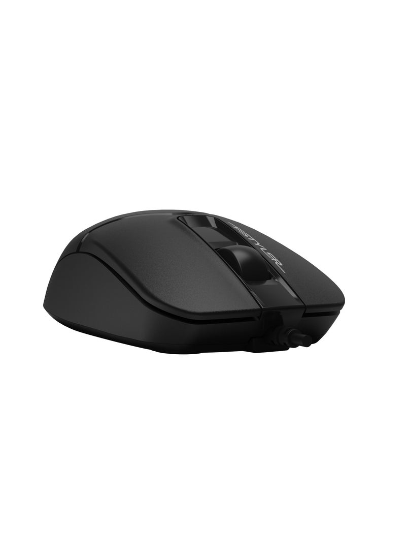A4TECH - FSTYLER WIRED SILENT CLICK MOUSE FM-12S, 1200 DPI, BLACK - Image 1