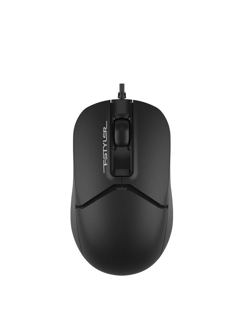 A4TECH FSTYLER WIRED SILENT CLICK MOUSE FM-12S, 1200 DPI, BLACK  - Image 1