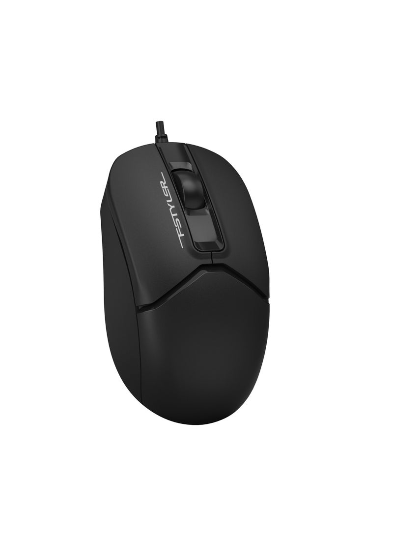 A4TECH - FSTYLER WIRED SILENT CLICK MOUSE FM-12S, 1200 DPI, BLACK - Image 1