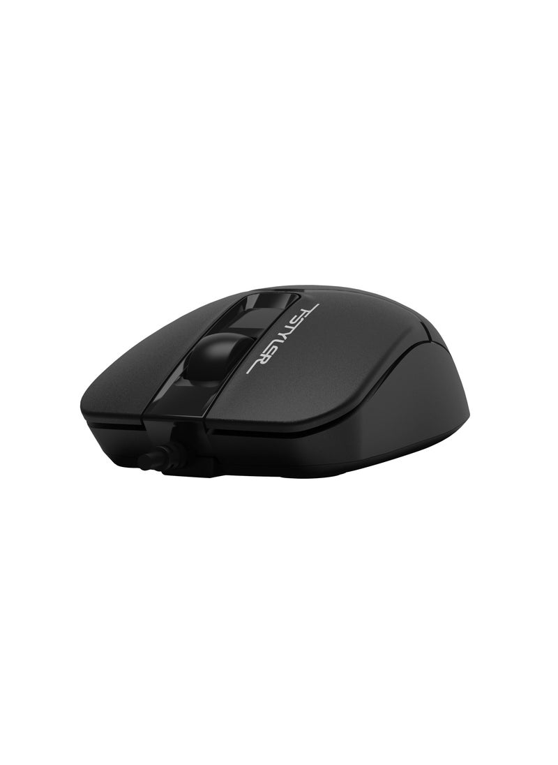 A4TECH - FSTYLER WIRED SILENT CLICK MOUSE FM-12S, 1200 DPI, BLACK - Image 1