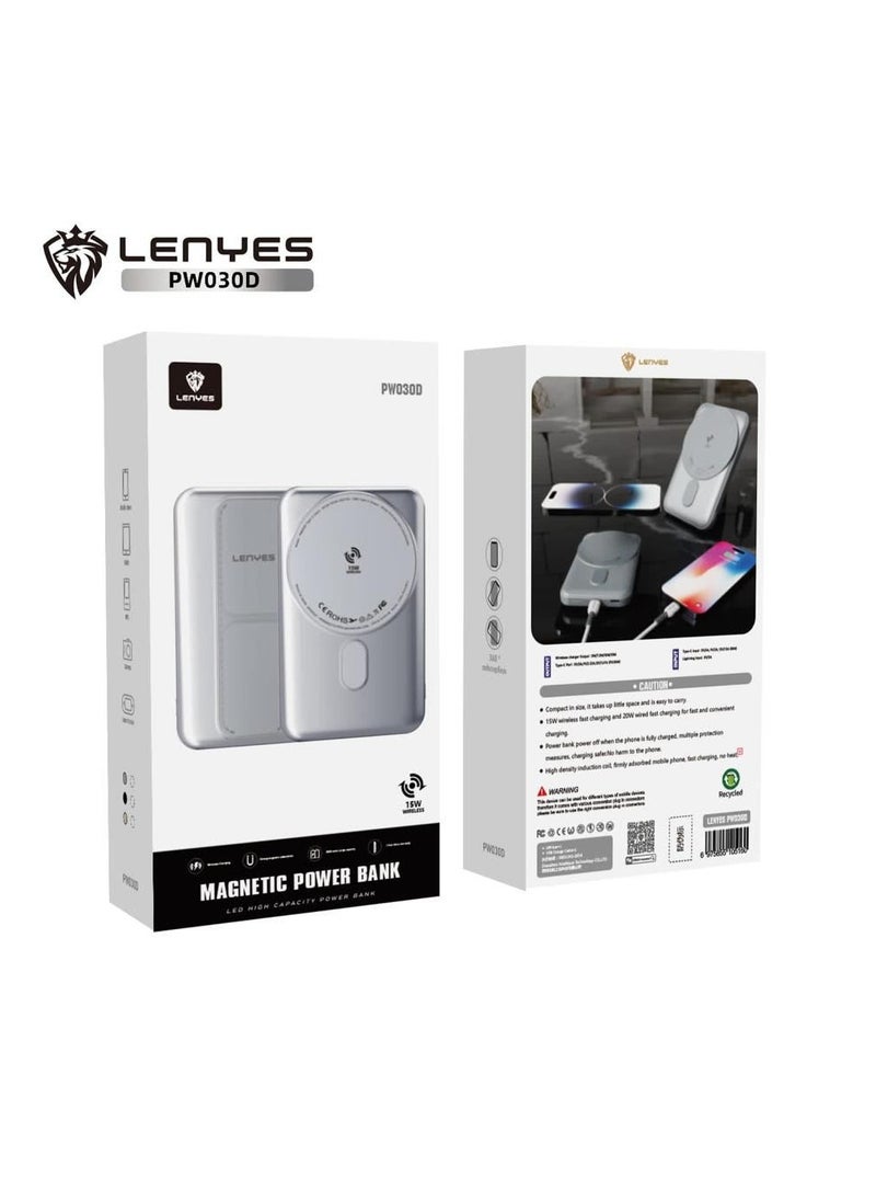 Lenyes - Lenyes Power Bank WIRED/WIRELESS DUAL MODE 20W wired fast charging,15W wireless fast charging,Lightweight and Small Size - Image 1