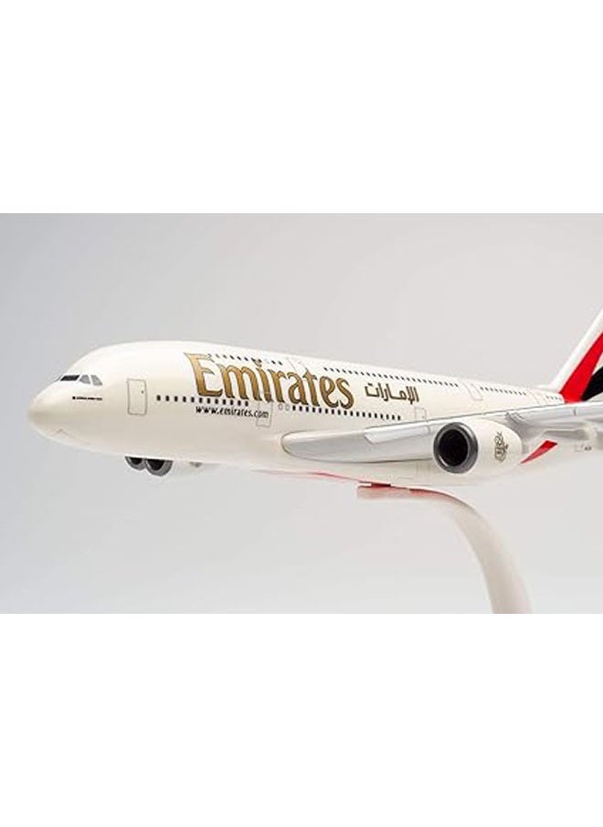 General - Airbus A380-800 with light with wheels, U.A.E. airliner, wings, model airplane with stand, pilot, model making, miniature model, collector, plastic, multicolor, snap-on, scale 1:250 - Image 1