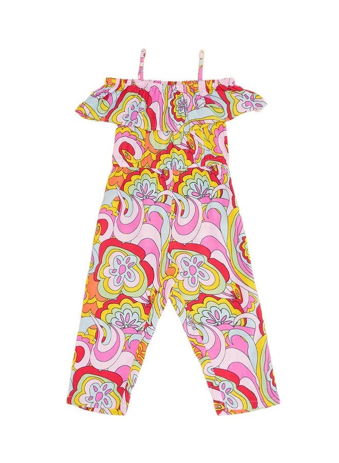 YU by Pantaloons Girl's Rayon Classic Midi Jumpsuit (110151295003_Multicolor - Image 1