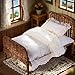 Minamzee 112 Dollhouse Furniture Bed 1 Set Miniature Fairy Pastoral Style Brown Rattan Bed with Removable Lace Bedding Modemn Bedroom Furniture Accessories Set - Image 2