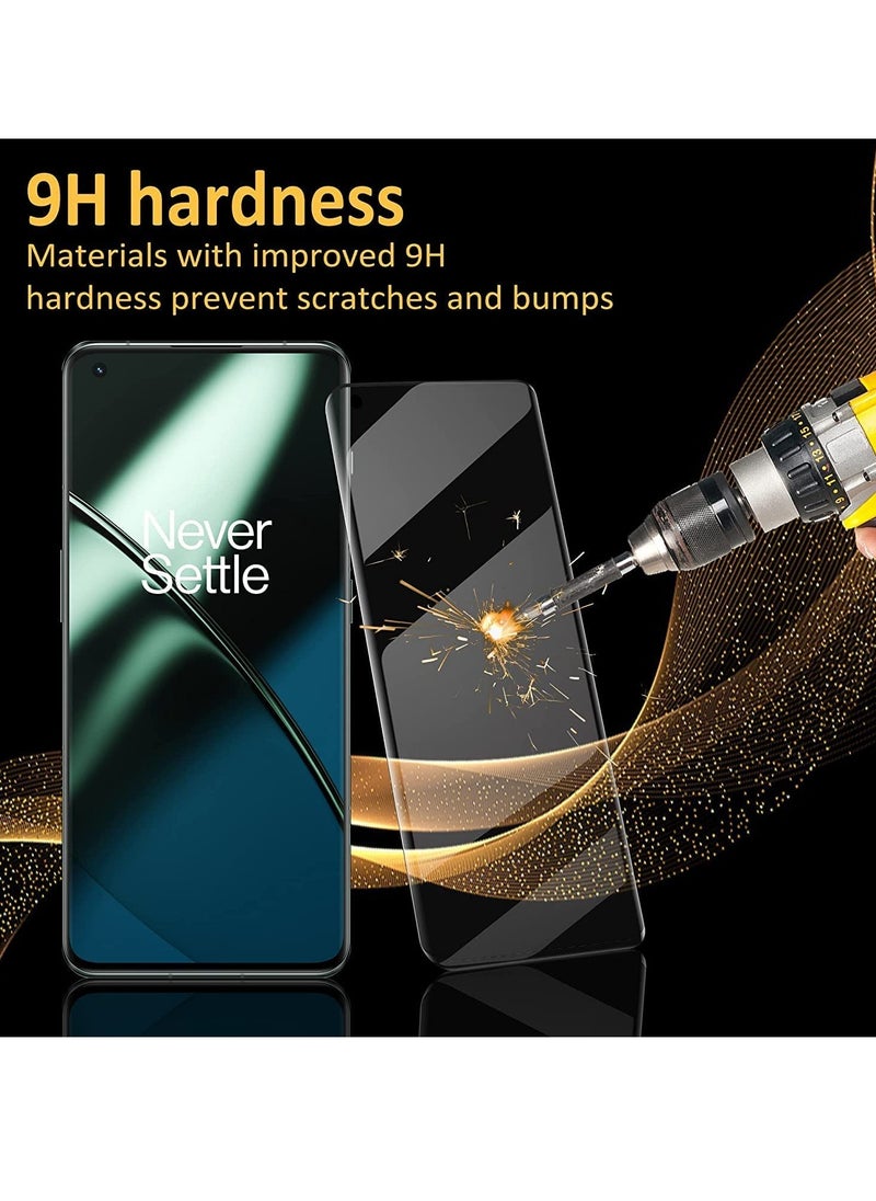 ELTRAZONE 3D Glass Support Fingerprint Sensor, 9H Hardness, HD Clear Anti-Scratch Bubble Free, Case Friendly, Full Cover for OnePlus 11 PRO 5G 1 pack  - Image 4