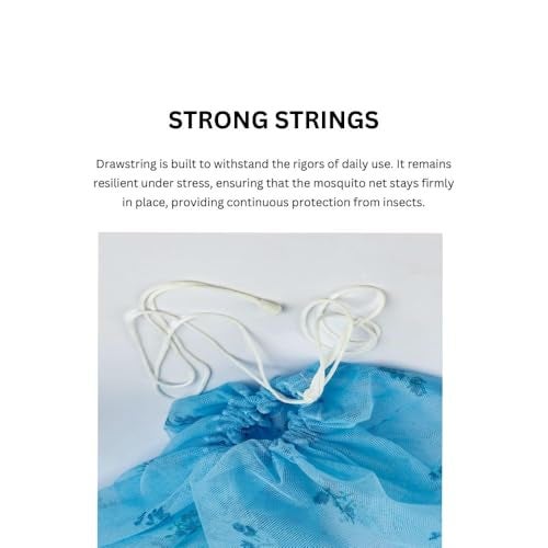 BEUWFEL Cotton Mosquito net for Babies | Cradle Thottil Jhula | Thottil Jhula | Infant Cradle | Premium Baby Baby Swing (Blue) - Image 3