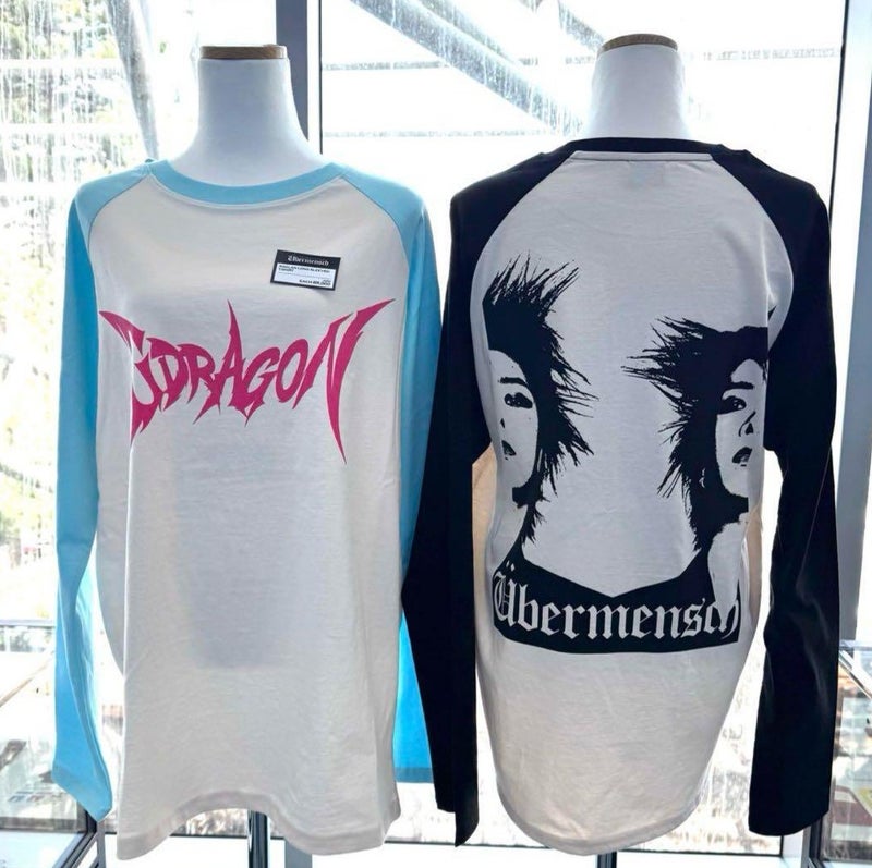 Quan Zhilong Long T-Shirt Ins2025 Spring New G-Dragon Printed Round Neck Cotton T Casual Top - Image 1