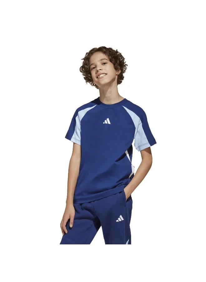 adidas J Cb T Blue Training T-Shirts For Junior 7-8Y