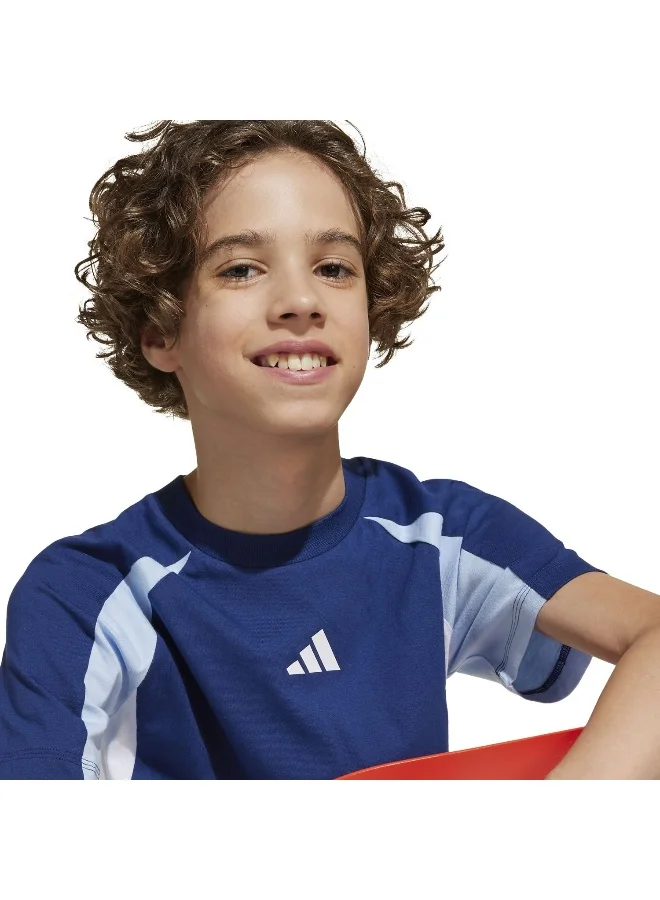 Adidas J Cb T Blue Training T-Shirts For Junior 7-8Y