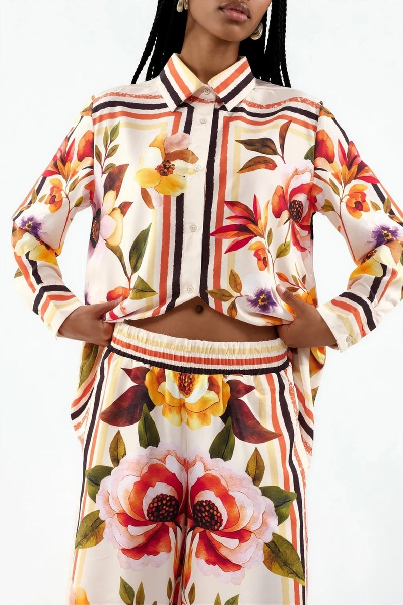Jennyfer Floral Shirt And Wide-leg Trouser Set - Image 4