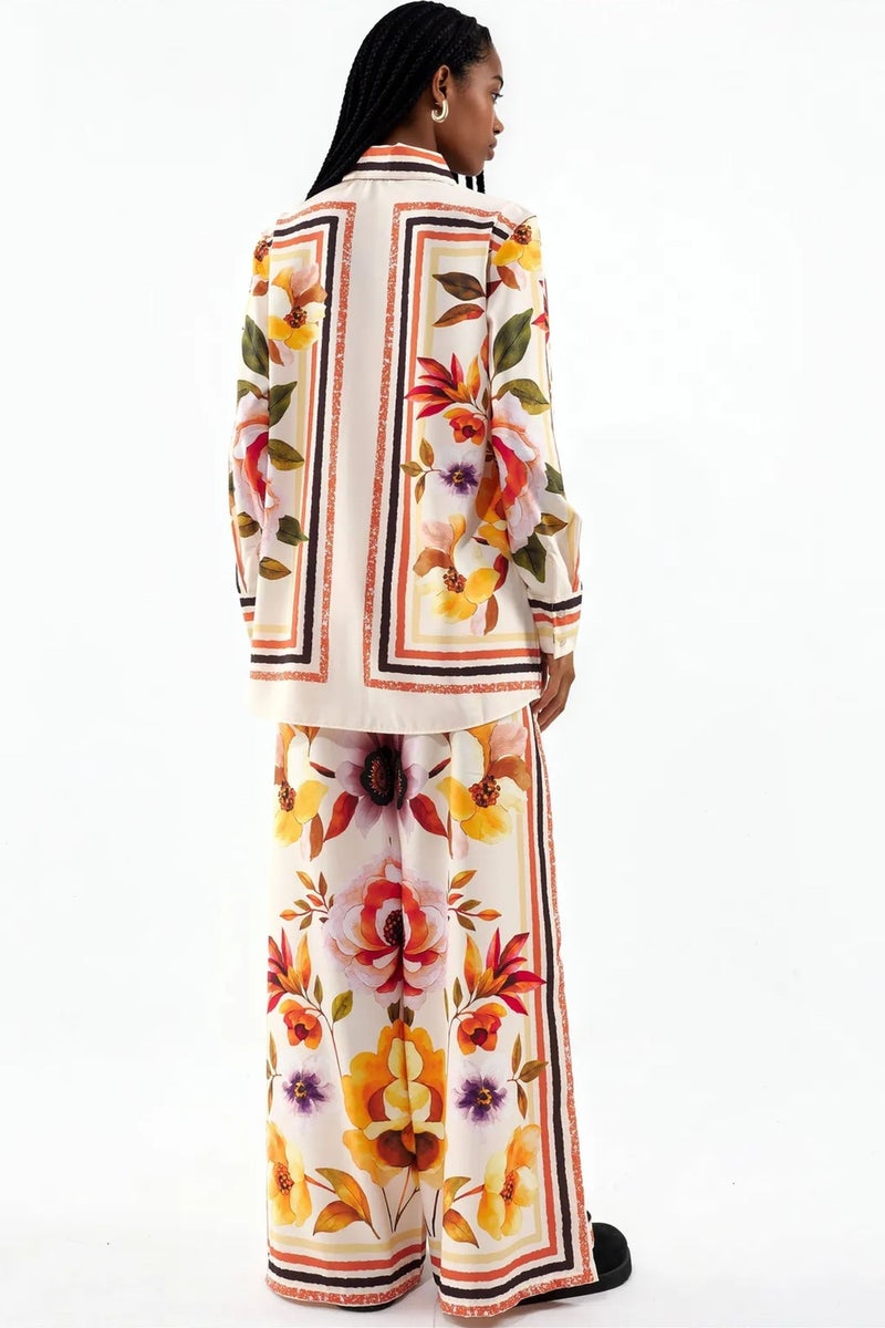 Jennyfer Floral Shirt And Wide-leg Trouser Set - Image 3