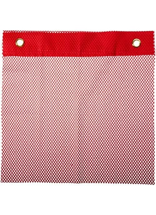 RoadPro RoadPro 1818G Red 18 x 18 Mesh Warning Flag with Grommets  - Image 3