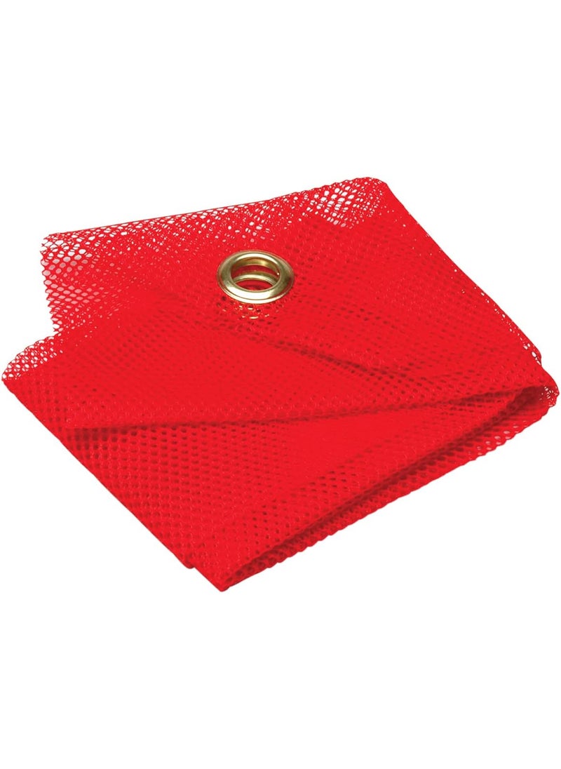 RoadPro RoadPro 1818G Red 18 x 18 Mesh Warning Flag with Grommets  - Image 4