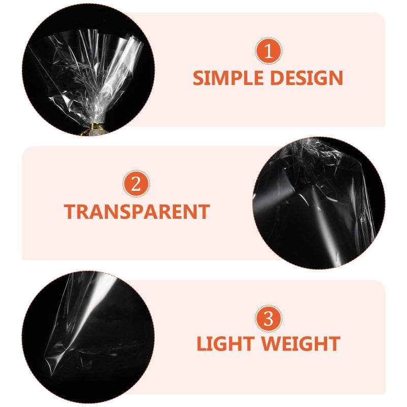 100 Pcs Clear Plastic Baking Packaging Bags With Twist Ties For Candy Cookie Storage - Image 4