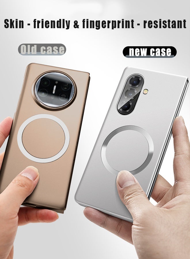 X-level Magnetic Case Cover for Samsung Galaxy Z Fold 7, with Camera Protection, Slim Fit Anti-Scratch Case Compatible with MagSafe, Silver - Image 3