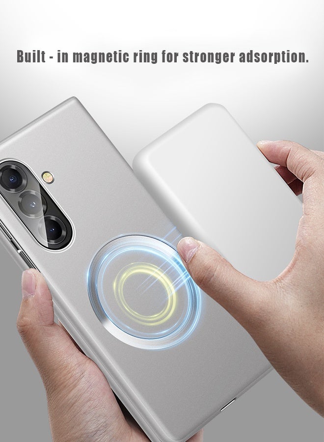 X-level Magnetic Case Cover for Samsung Galaxy Z Fold 7, with Camera Protection, Slim Fit Anti-Scratch Case Compatible with MagSafe, Silver - Image 5