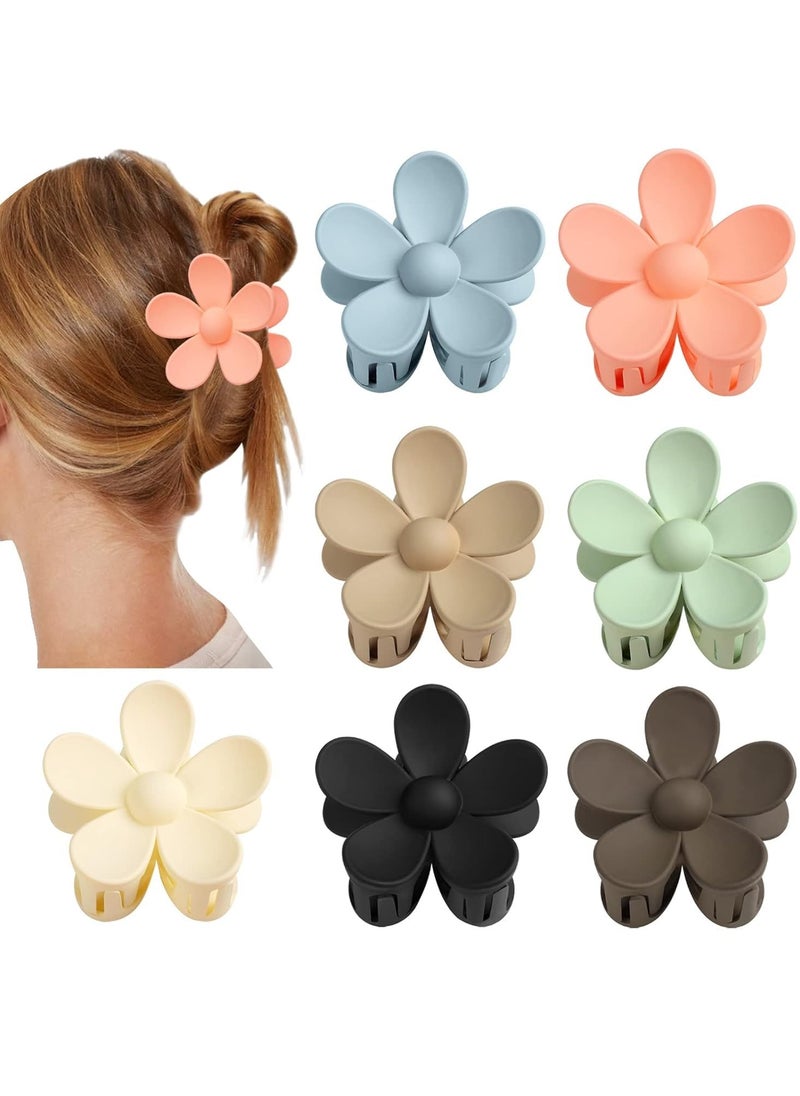 Goolsky Flower Claw Clip 7 PCS Claw Clips, Hair Clips For Women Non Slip, Claw Clips for Thick Hair Women Girls Gifts, 7 Colors  - Image 1