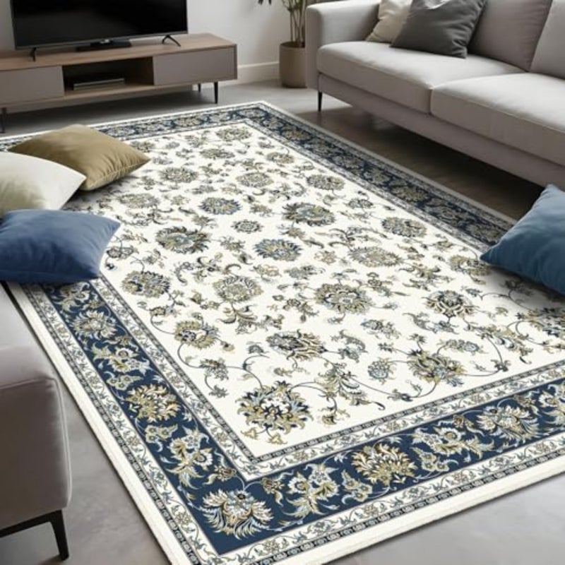 200x290 cm Large Floor Carpet, Living Room Area Rug, Washable Retro Non Slip Rug for Bedroom, Indoor Floor Mat, Luxury Carpet Soft Short Pile Rug for Living Room - Image 4