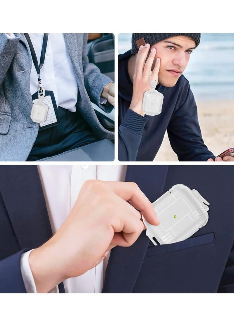 Generic - AirPods 3 Case Cover with Lock Upgraded Pop-Up Shockproof Rugged Hard-Shell Protective TPU Compatible for Apple Airpod 3rd Generation Case for Women Men Girl Boy with Keychain Front LED Visible White - Image 1