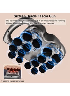 EzzySo Massage Gun Percussion Deep Tissues Muscle Massager Gun Muscle Relaxation With 16 Heads Massage Device Portable Massage Vibrator Multi Mode For Back Neck Pain Relief Muscle Relaxation  - Image 3