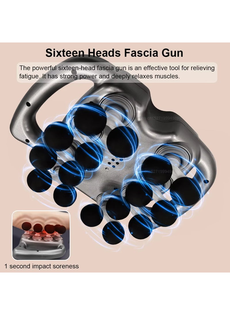 EzzySo Massage Gun Percussion Deep Tissues Muscle Massager Gun Muscle Relaxation With 16 Heads Massage Device Portable Massage Vibrator Multi Mode For Back Neck Pain Relief Muscle Relaxation  - Image 3