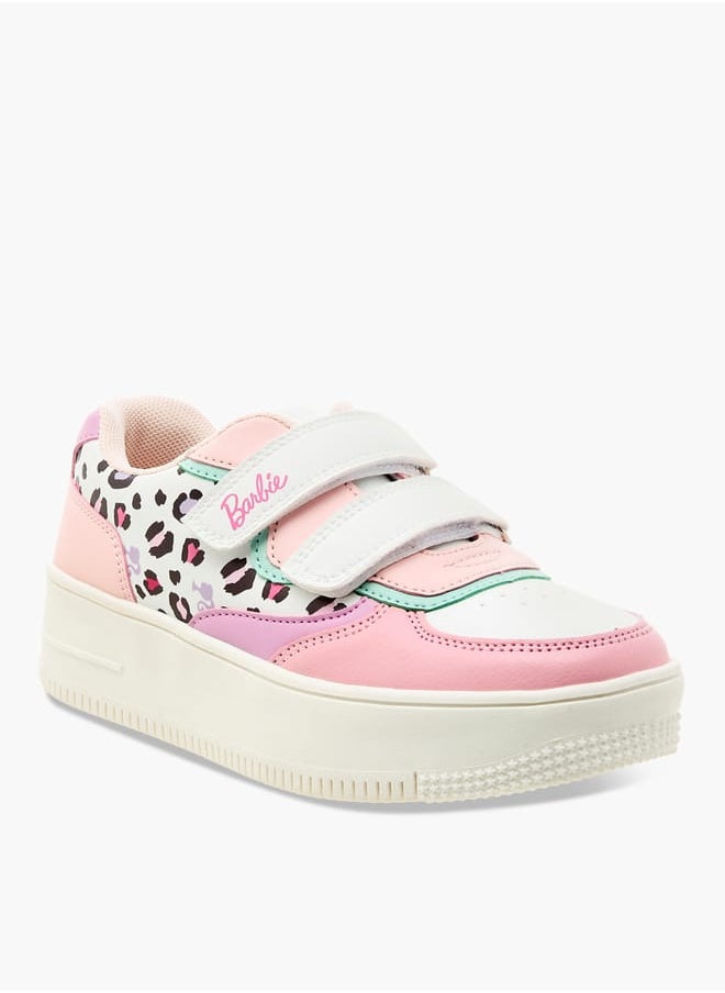 Barbie Colourblocked Sneakers with Hook and Loop Closure  - Image 1