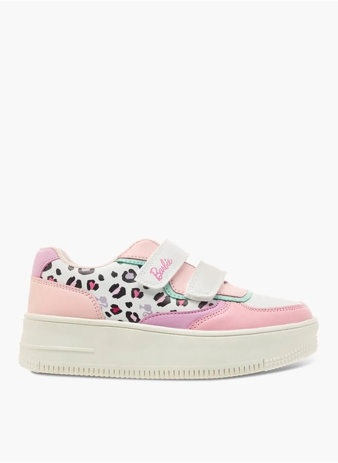 باربي Colourblocked Sneakers with Hook and Loop Closure