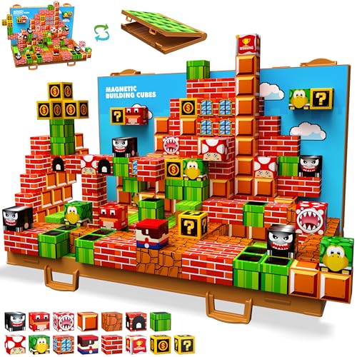 GaHoo Magnetic Blocks Build 3D Magnet Building Toys World with Magnetic Tiles Foldable Magnet Board STEM Sensory Toy for Kids Toy Building Sets Gifts for Age 3 4 5 610 Year Old Boys Girls - Image 1