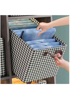 XiuWoo 3 Pack Foldable Wardrobe Clothes Organizer, Jeans Drawer Closet Organizer, Fabric Organizer Storage Bins, Closet Organizer Basket with Reinforced Handle and Various Storage Compartments  - Image 4