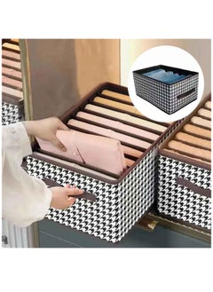 XiuWoo 3 Pack Foldable Wardrobe Clothes Organizer, Jeans Drawer Closet Organizer, Fabric Organizer Storage Bins, Closet Organizer Basket with Reinforced Handle and Various Storage Compartments  - Image 2