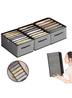 XiuWoo 3 Pack Foldable Wardrobe Clothes Organizer, Jeans Drawer Closet Organizer, Fabric Organizer Storage Bins, Closet Organizer Basket with Reinforced Handle and Various Storage Compartments  - Image 1