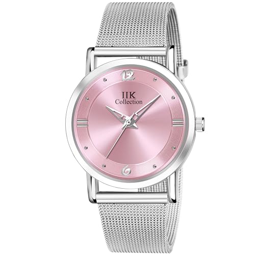 IIK COLLECTION Watch for Woman Round Dial |Analogue Quartz Movemnet Ladies Watch|Long Battery Life|Stainless Steel Bracelet Chain Strap|Double Lock Clasp Safety Watches for Girls… - Image 1
