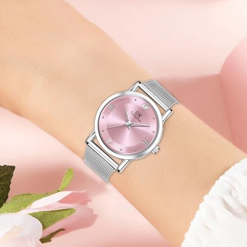 IIK COLLECTION Watch for Woman Round Dial |Analogue Quartz Movemnet Ladies Watch|Long Battery Life|Stainless Steel Bracelet Chain Strap|Double Lock Clasp Safety Watches for Girls… - Image 3