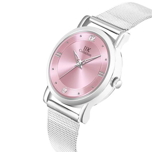 IIK COLLECTION Watch for Woman Round Dial |Analogue Quartz Movemnet Ladies Watch|Long Battery Life|Stainless Steel Bracelet Chain Strap|Double Lock Clasp Safety Watches for Girls… - Image 4