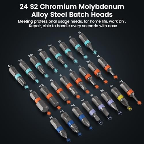 R RUCKERCO The Original Patented Screwdriver Set 24 in 1 Magnetic Ratchet with Precision Bits–Ideal for Home Repairs, DIY Projects,and Electronics–Ergonomic Rotatable Ratchet Handle and Storage Case–Holiday Gift - Image 4