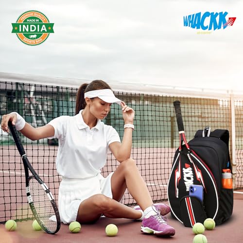 WHACKK DropShot Black 32L Tennis Badminton Pickelball Squash Equipment Kit Bag | Unisex Lightwieght Backpack - Image 3