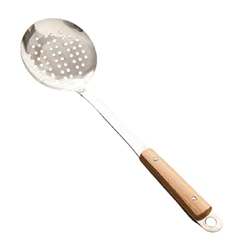 HENIJ Stainless Steel Kitchen Utensil, Slotted Turner Spatula with Wooden Handle for Kitchen, Skimmer for Cooking and Frying (Pack of 1) - Image 1