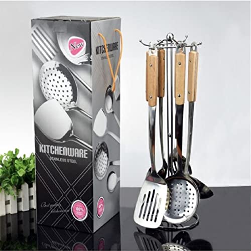 HENIJ Stainless Steel Kitchen Utensil, Slotted Turner Spatula with Wooden Handle for Kitchen, Skimmer for Cooking and Frying (Pack of 1) - Image 4